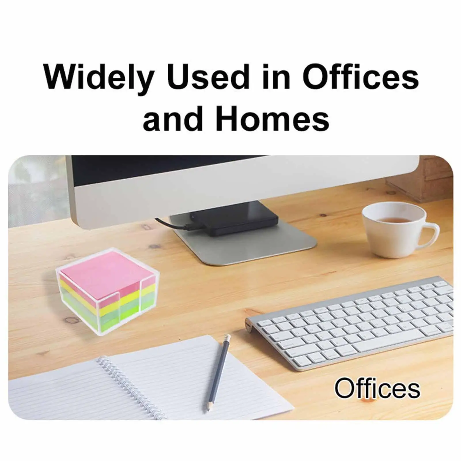 

Acrylic Sticky Notes Holder,Portable Desk Organizer Memo Dispenser Notepad Holder for Coworkers Office 3x3" Notepads School Dorm