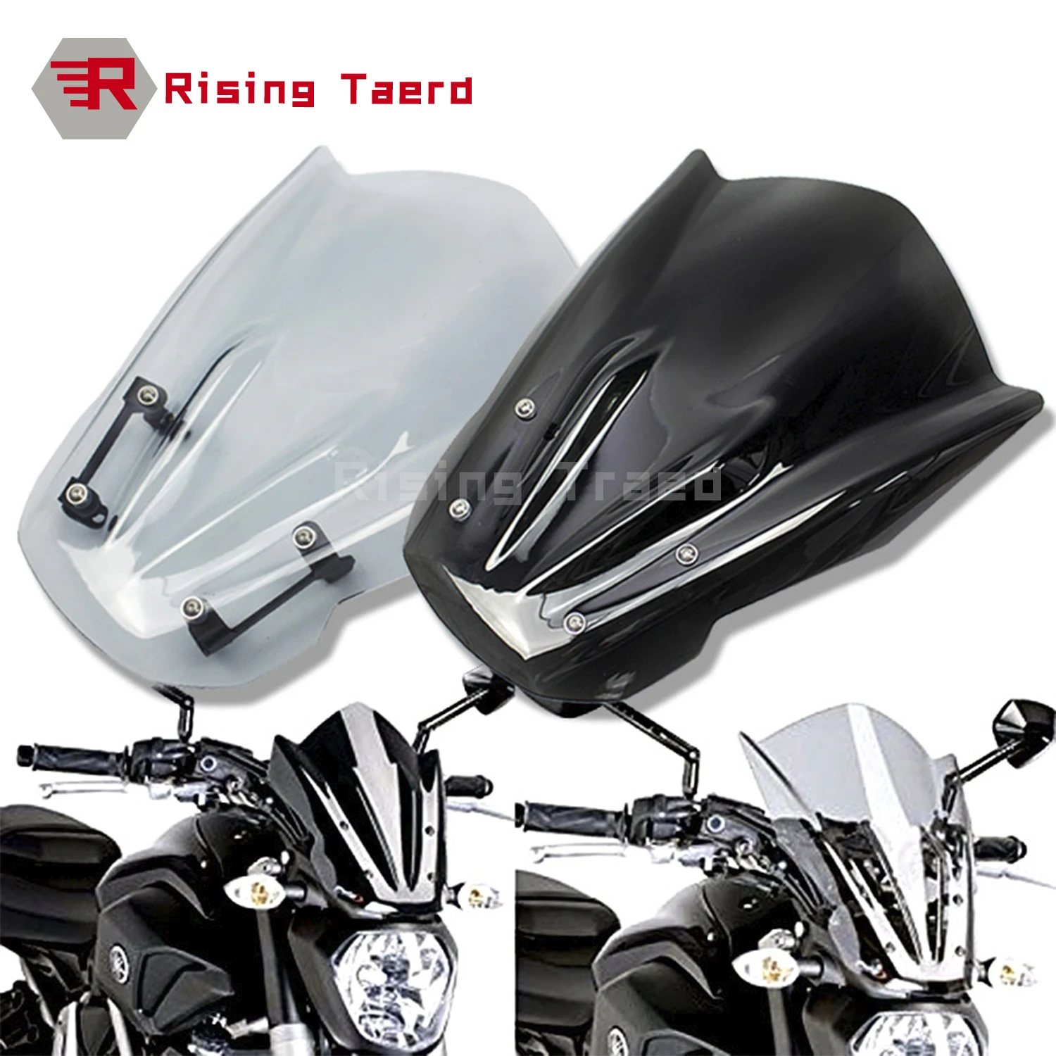 Motorcycle Accessories Windshield Windscreen MT-07 FZ-07 Wind Deflector with Bracket For YAMAHA MT07 FZ07 MT FZ 07 2013-2017