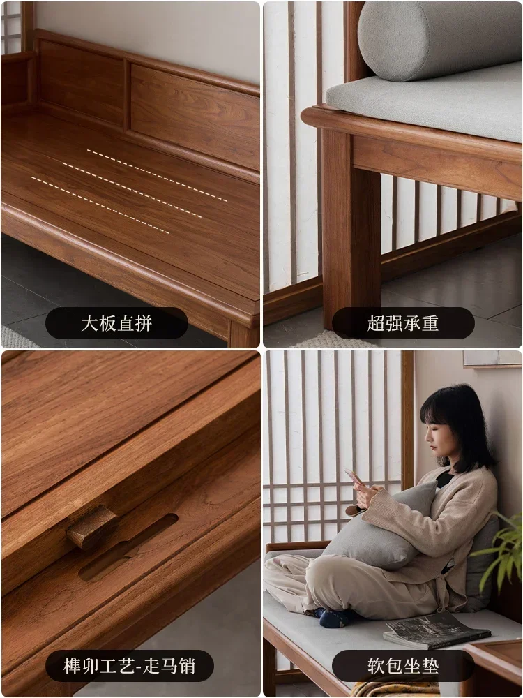 

Кровать-софа 2-в-1 из массива дерева с роликами, из старого вяза северного происхождения