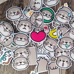 40pcs Cute Otter Stickers Animal Hand-held Account Diary Collage Material  Stationery  Diy Waterproof Scrapbooking