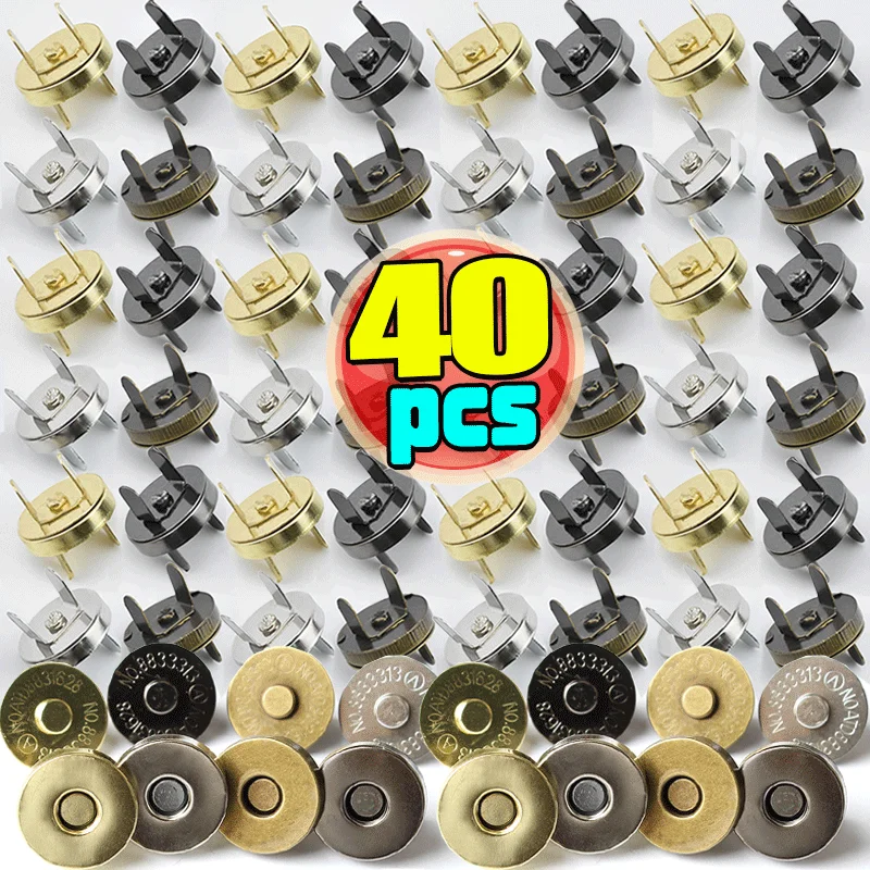 3-10Sets Non-sewing Invisible Magnetic Fastener Bag Buttons Wallet Coat Handbags Magnetic Buckle Metal Luggage Parts Accessories