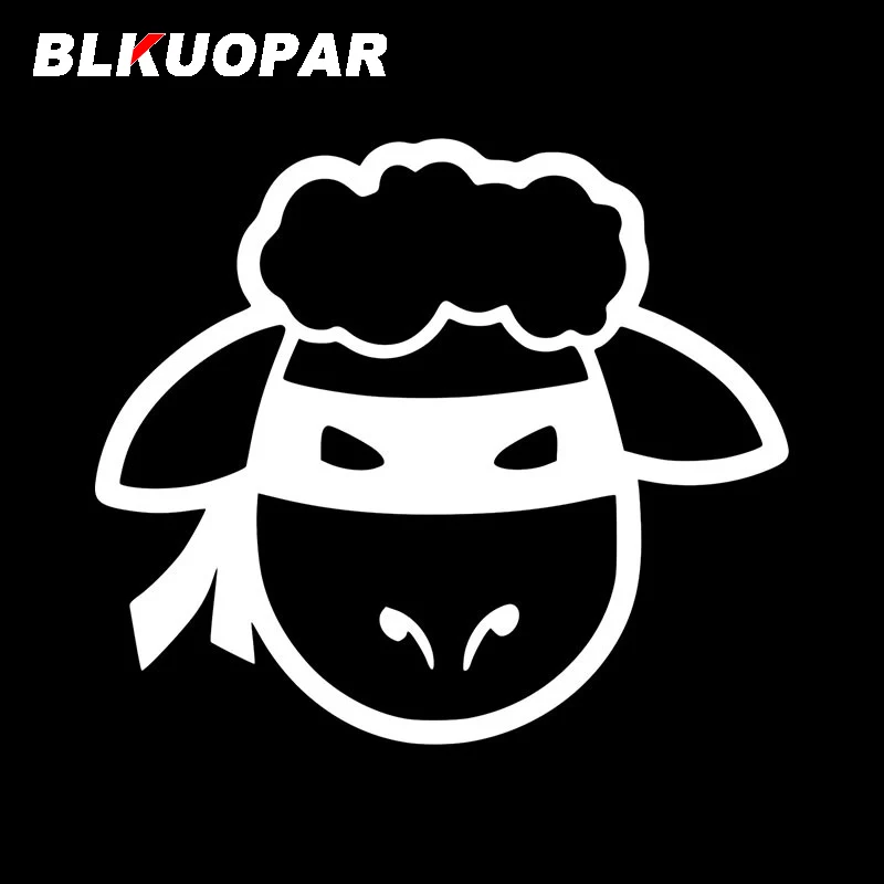 BLKUOPAR Ninja Sheep Head Cartoon Silhouette Car Sticker Personality Decal Waterproof Die Cut Trunk Motorcycle Car Accessories