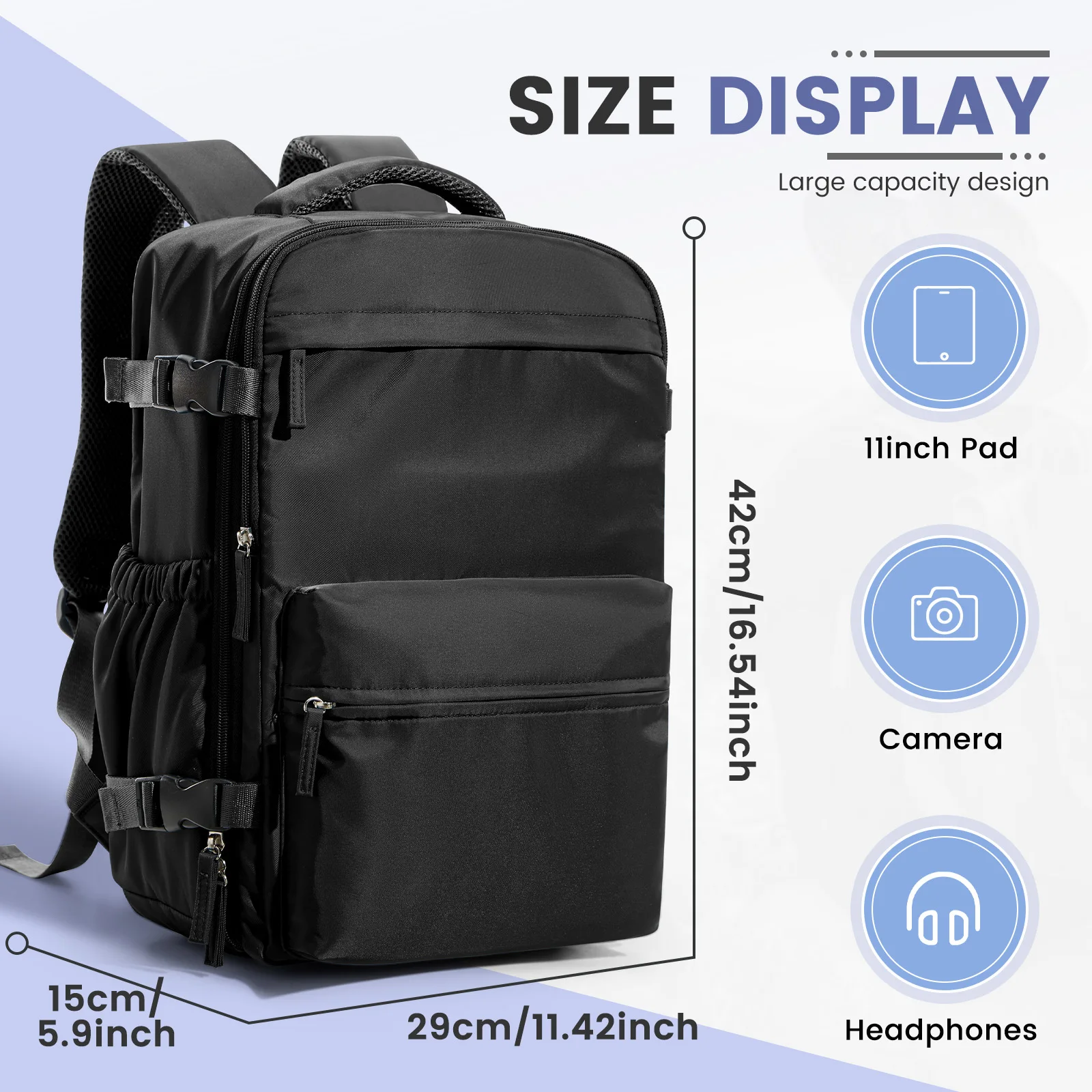 Ryanair 40x30x20 Cabine Tas Heren Air Vacuum Compressie Rugzak Handbagage Laptop Rugzak, 42x29x15 Vacuüm Kleding Opbergtas