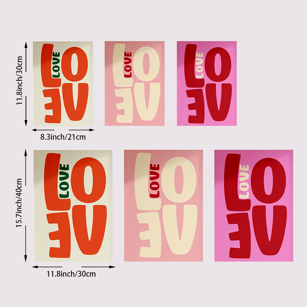 LOVE Quote Poster Red Black Blue Love Pictures Vintage Prints Wall Art Canvas Painting Bedroom Living Room Home Decorative
