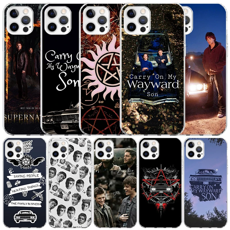 Babaite Supernatural SPN Dean And Sam Phone Case For IPhone 16 15 14 13 12 11 Pro Max Mini XR XS X 7 Plus 8 + SE 2020 Soft TPU B