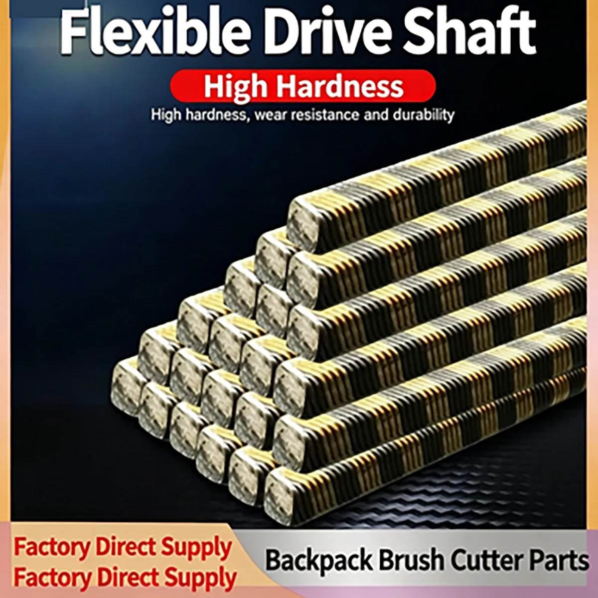 Flexible Drive Shaft 890mm Spring Steel Inner Cable, 7mm Square 8mm Round, Replacement for Backpack Brush Cutter Grass Trimmer