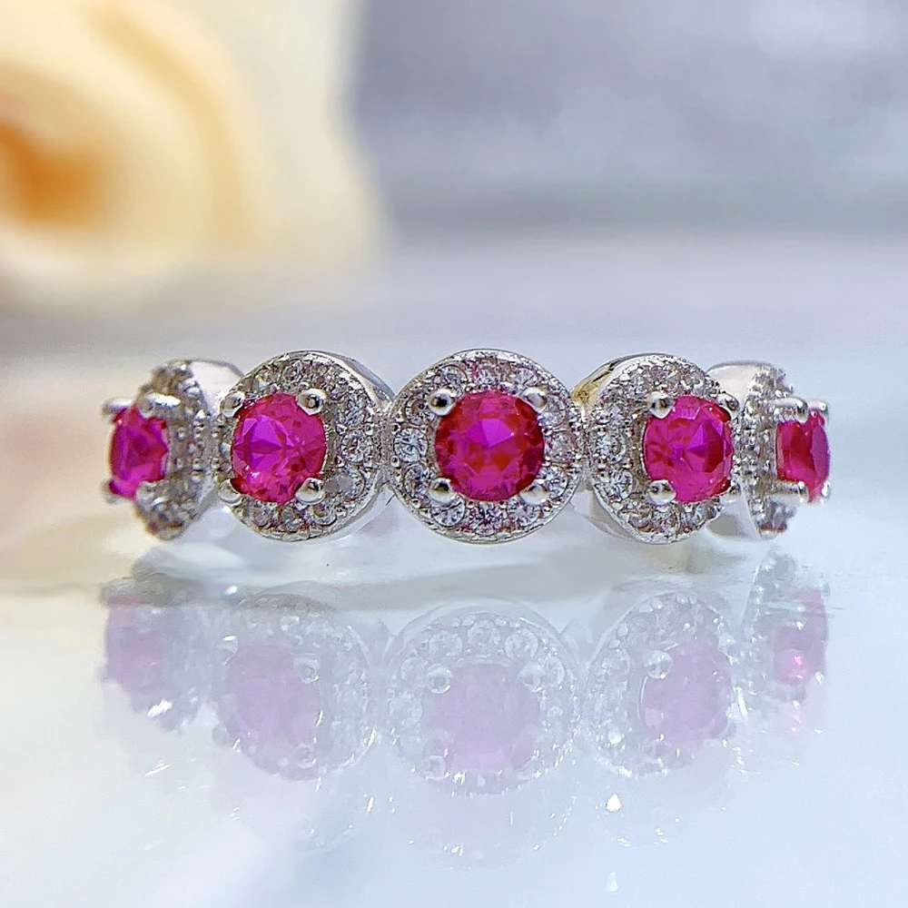 Vintage 100% 925 Sterling Silver High Carbon Diamond Sapphire Rings for Women Gemstone Wedding Band Cocktail Party Fine Jewelry