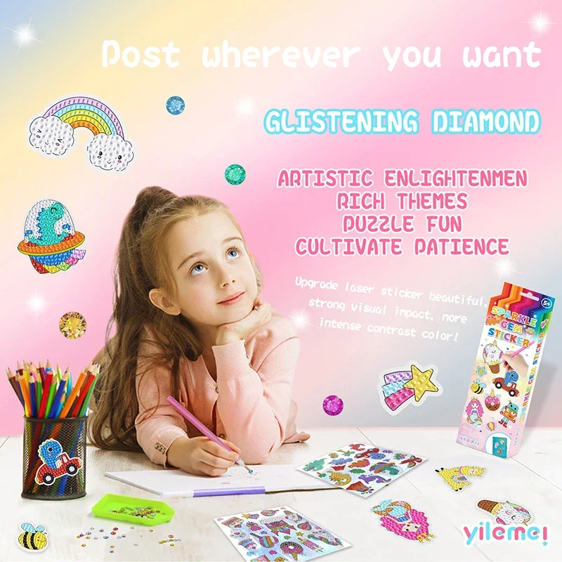 Diamond Painting Sticker Diy Handgemaakte Diamond Painting Eenhoorn Zeemeermin Dier Handgemaakt Speelgoed Meisje Cadeau