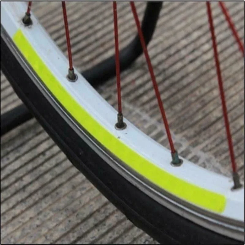 Bicycle Tire Reflective Sticker Wheel Spokes Tubes Strip Safety Warning Light Reflector Sticker 21*10*0.2CM Bicycle Accessories