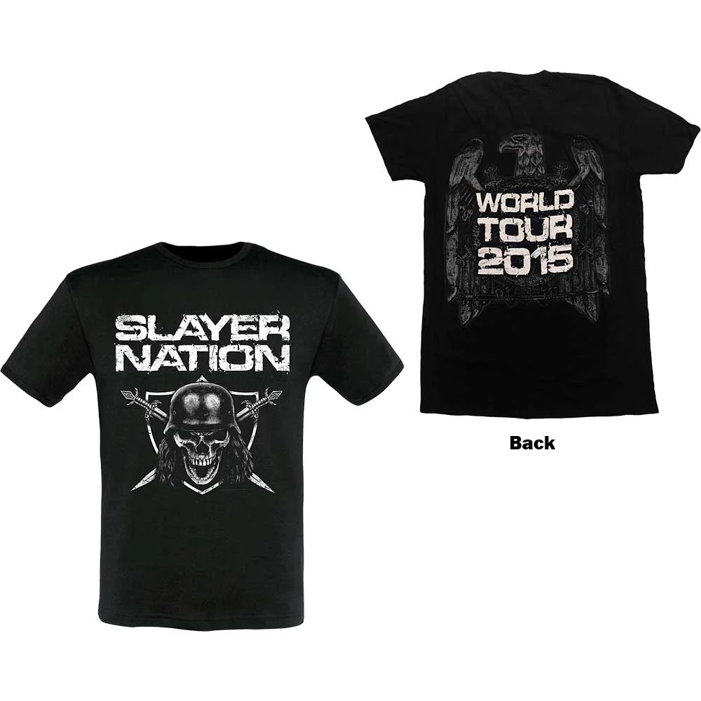 Slayer Nation 2015 Dates Band T-Shirt Cotton Graphic Tee Men Women Summer Streetwear