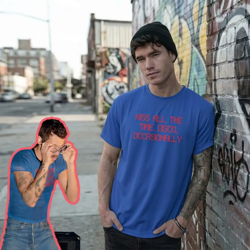 

New Harry Styles Album Kiss All The Time Disco Occasionally Same Style Print T-shirt 2026 Summer Breathable Tee Unisex Fan Gifts