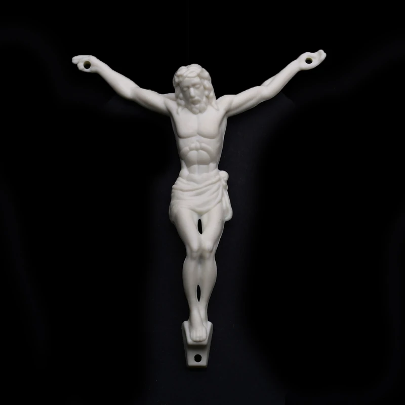 10cm Crucifix Figurine Christian Decoration 4Inch Jesus Cross Pendant Sculpture DIY Jewelry Accessories Ornament Church Souvenir