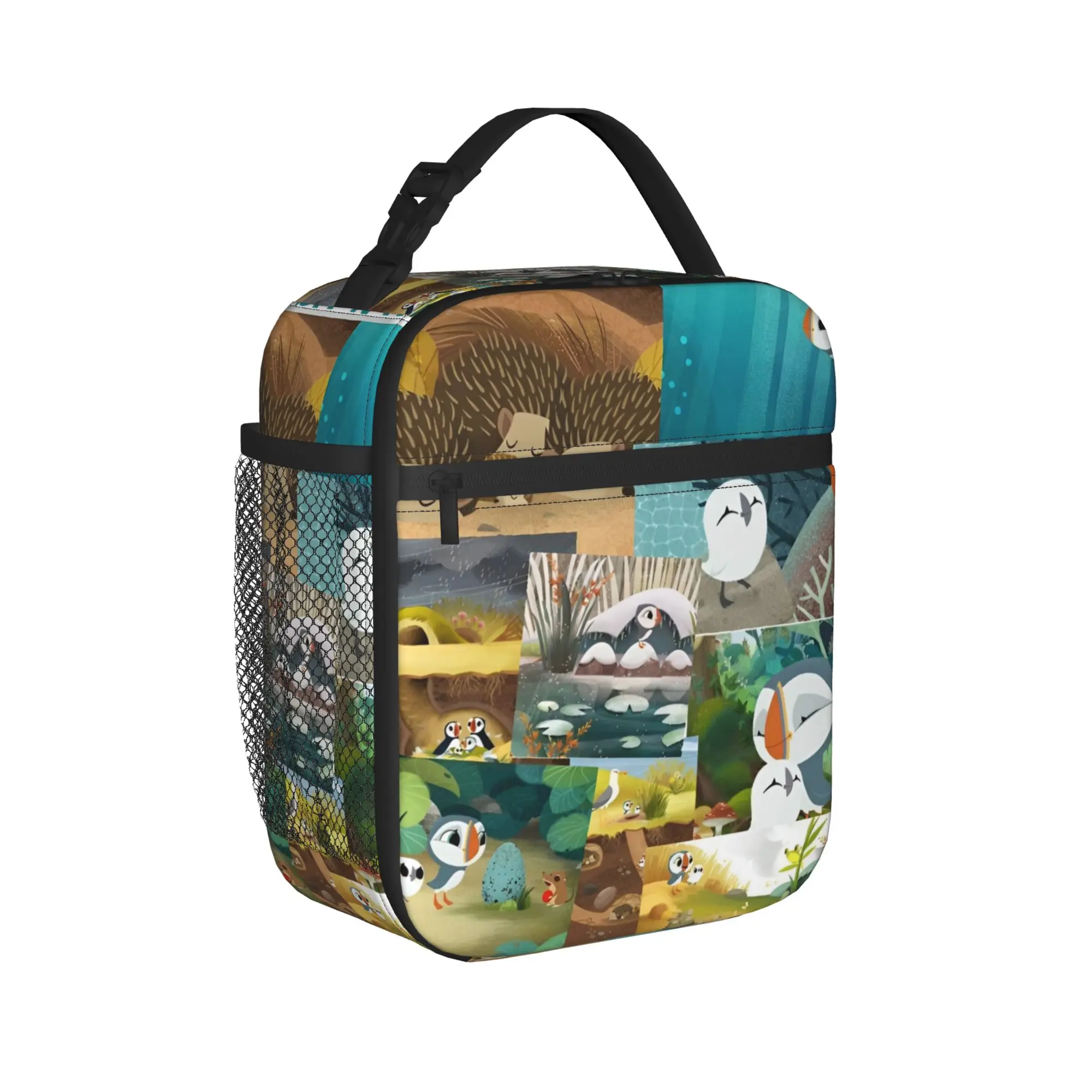 Puffin Rock Cartoon  Insulated Lunch Bags Leakproof  Lunch Container Thermal Bag Tote Lunch Box Work  Travel Girl Boy