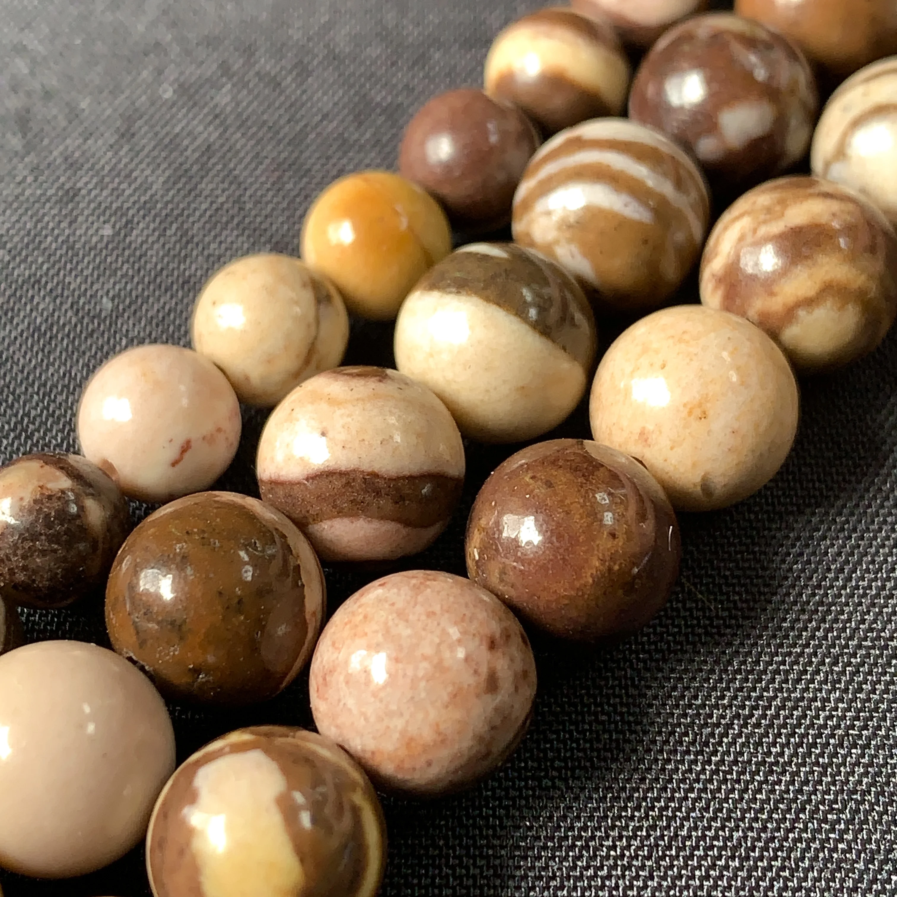 6/8MM Natural Loose Round Semi Precious Stone Smooth Gemstone Beads Australia Zebra Jasper Beads For Jewelry Making DIY Handmade