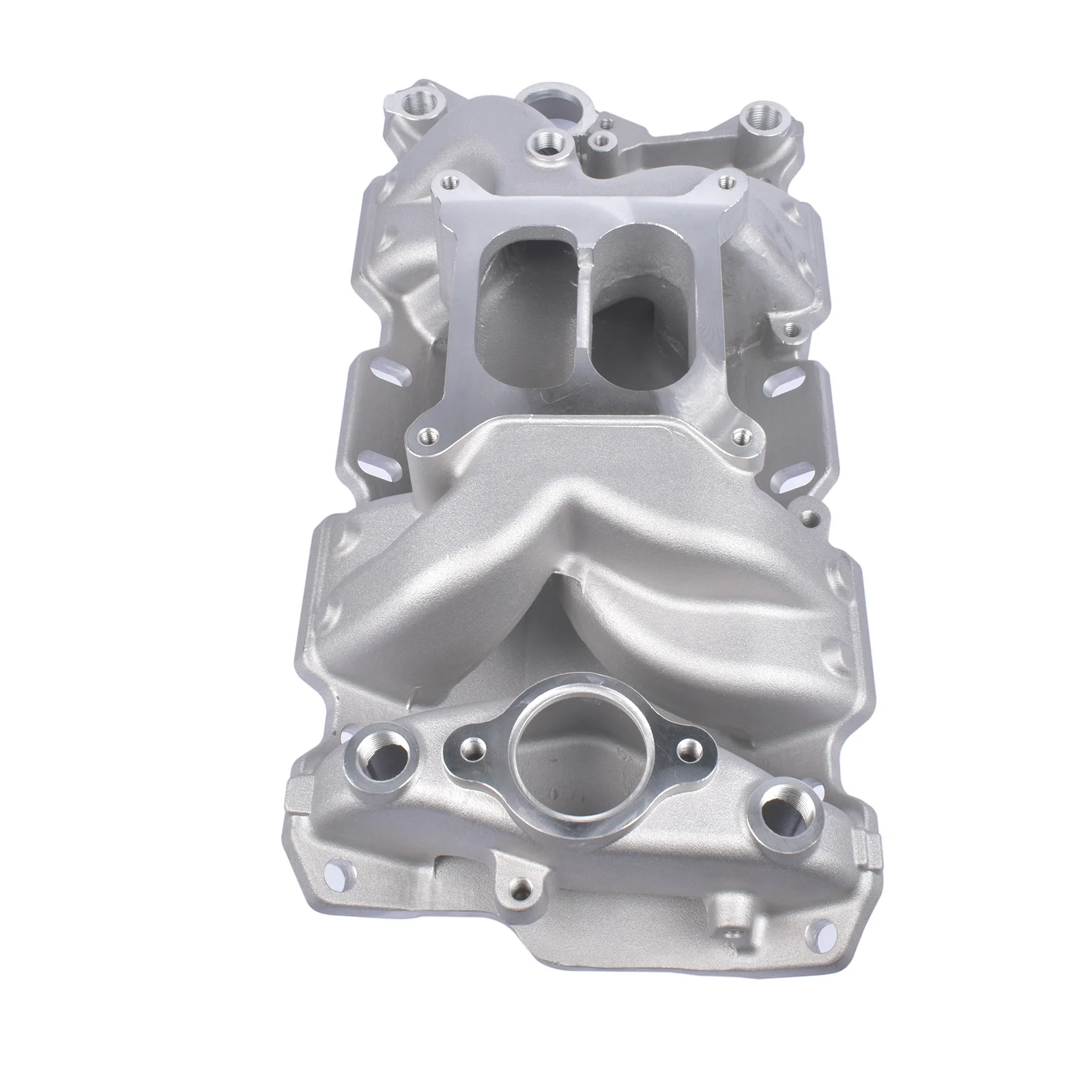 AP02 Aluminum Dual Plane Air Gap Intake Manifold for Chevy 350 1955-1995 Small Block