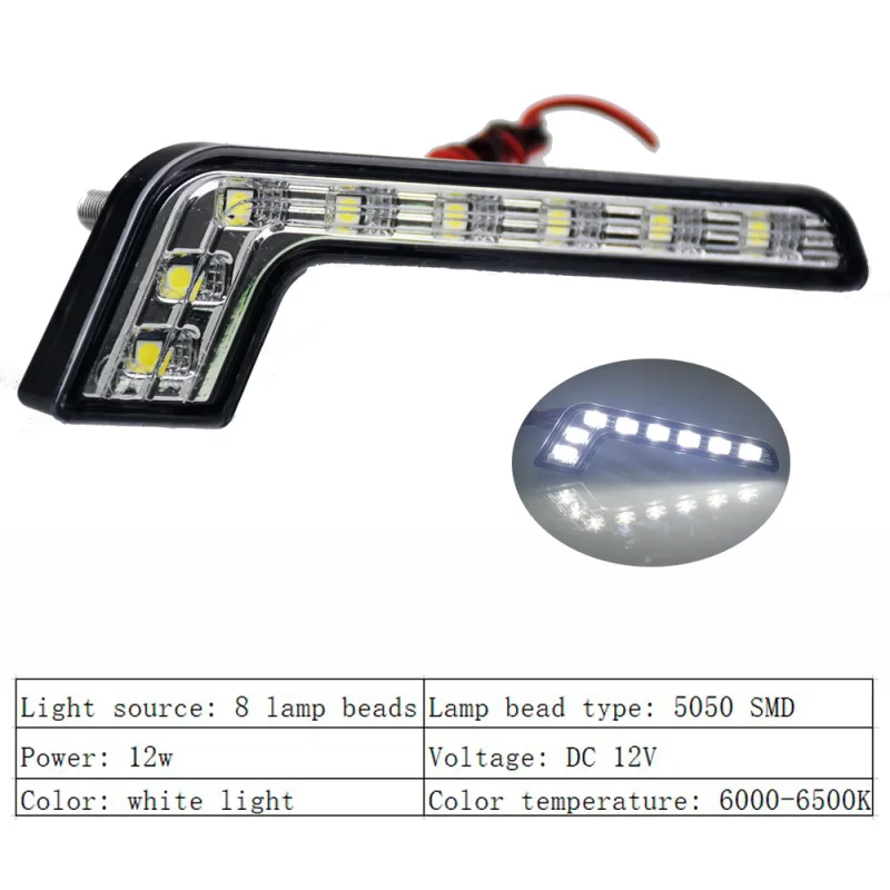 12V Car Daytime Running Lights 6000-6500K L Shape 8 LED DRL Fog Lamps Waterproof For Audi Mercedes-Benz BMW Sagitar Etc 2Pcs