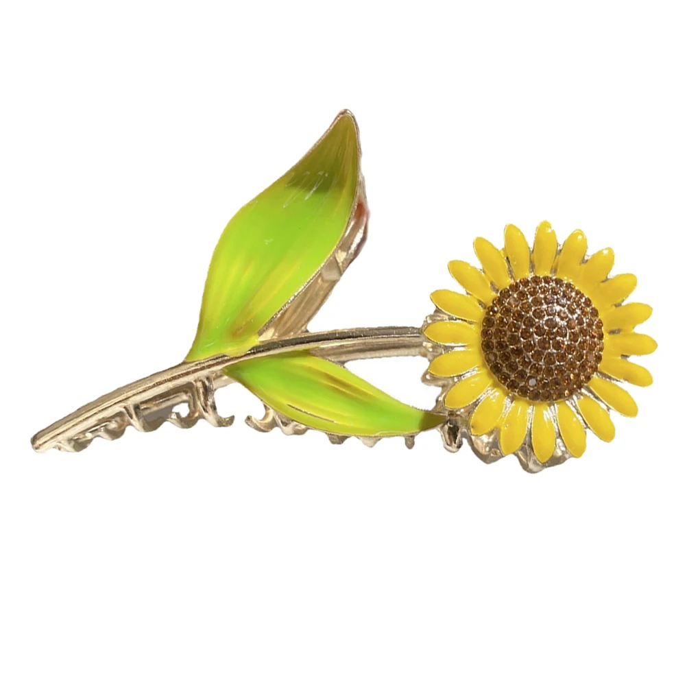 

Sunflower Claw Clip Decorative Hairpin Dripping Glaze Thick Hair Jaw Clips Women Flower Accessories Ponytail Clamp