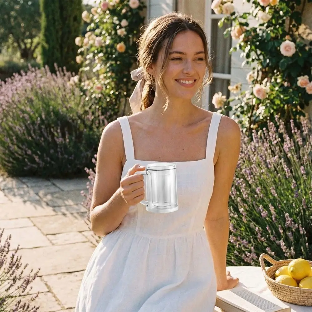 Plastic Cold Drink Chilled Cups Washable Large Capacity Ice Coffee Cup Reusable Leak-Proof Freeze Beer Glass Outdoor Party