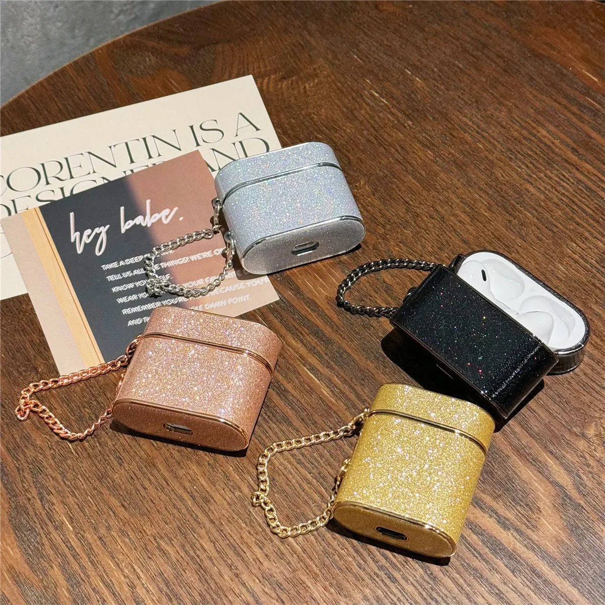 New Glitter Bucket Bag Headphone Case for AirPods Pro Headphone Case AirPods 3 Fashion AirPods 2 Luxury AirPods 1 Headphone Case