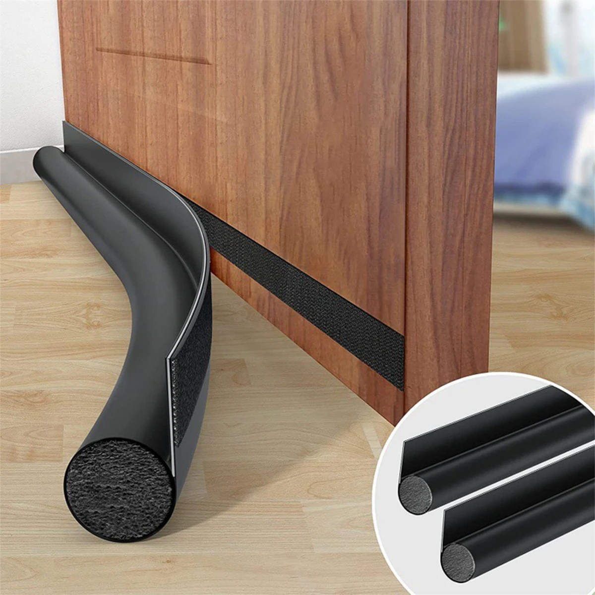 1Pc 96cm Length Leather Door Bottom Draft Stopper With Foam Garden Adjustable Self-Adhesive Sound-Proof Door Bottom Seal Strip