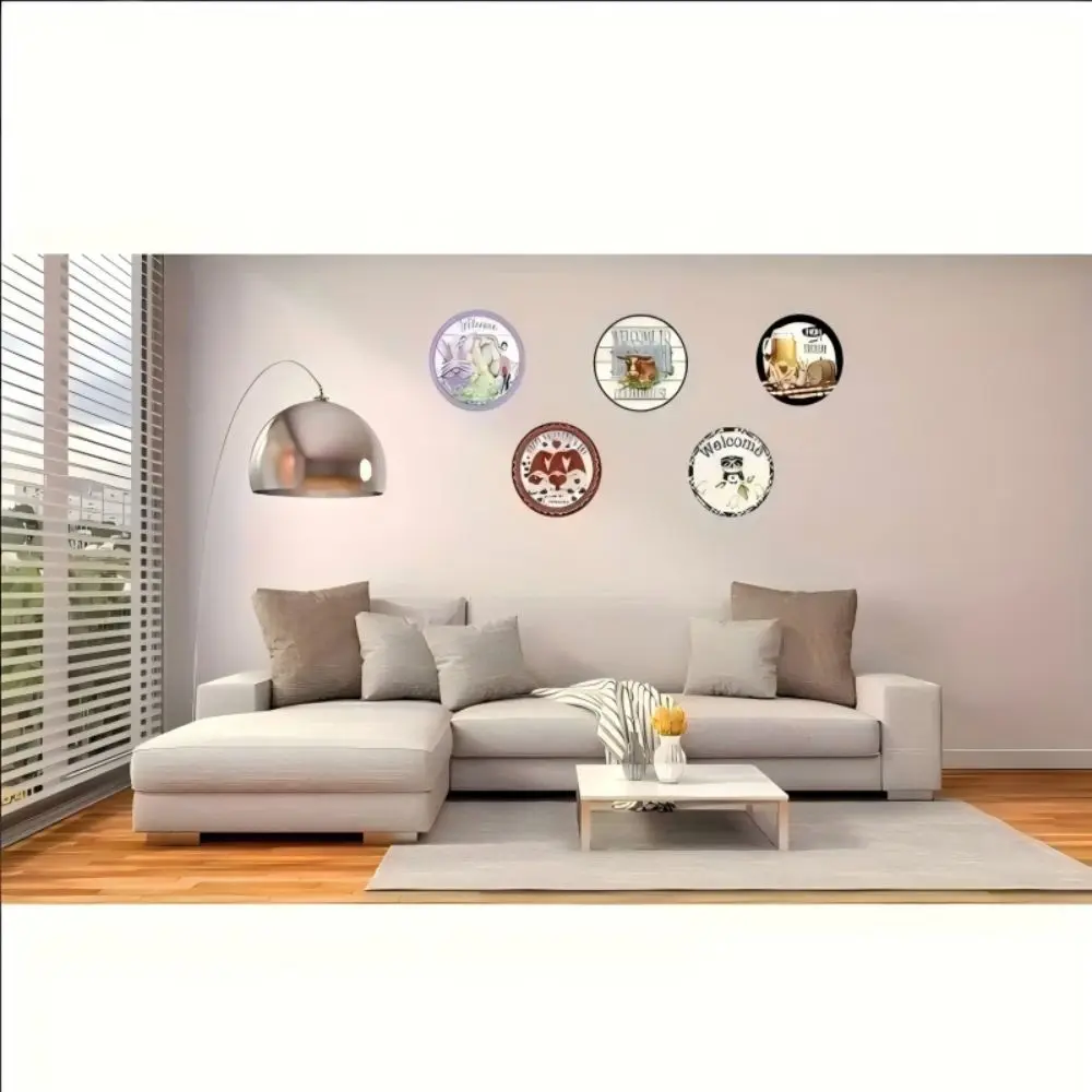 Vintage Mobil Gas Station Red Horse Round Metal Wall Art 8x8 in, 2D Retro Garage Bar Man Cave Decor, No Power Needed, Unique Fat