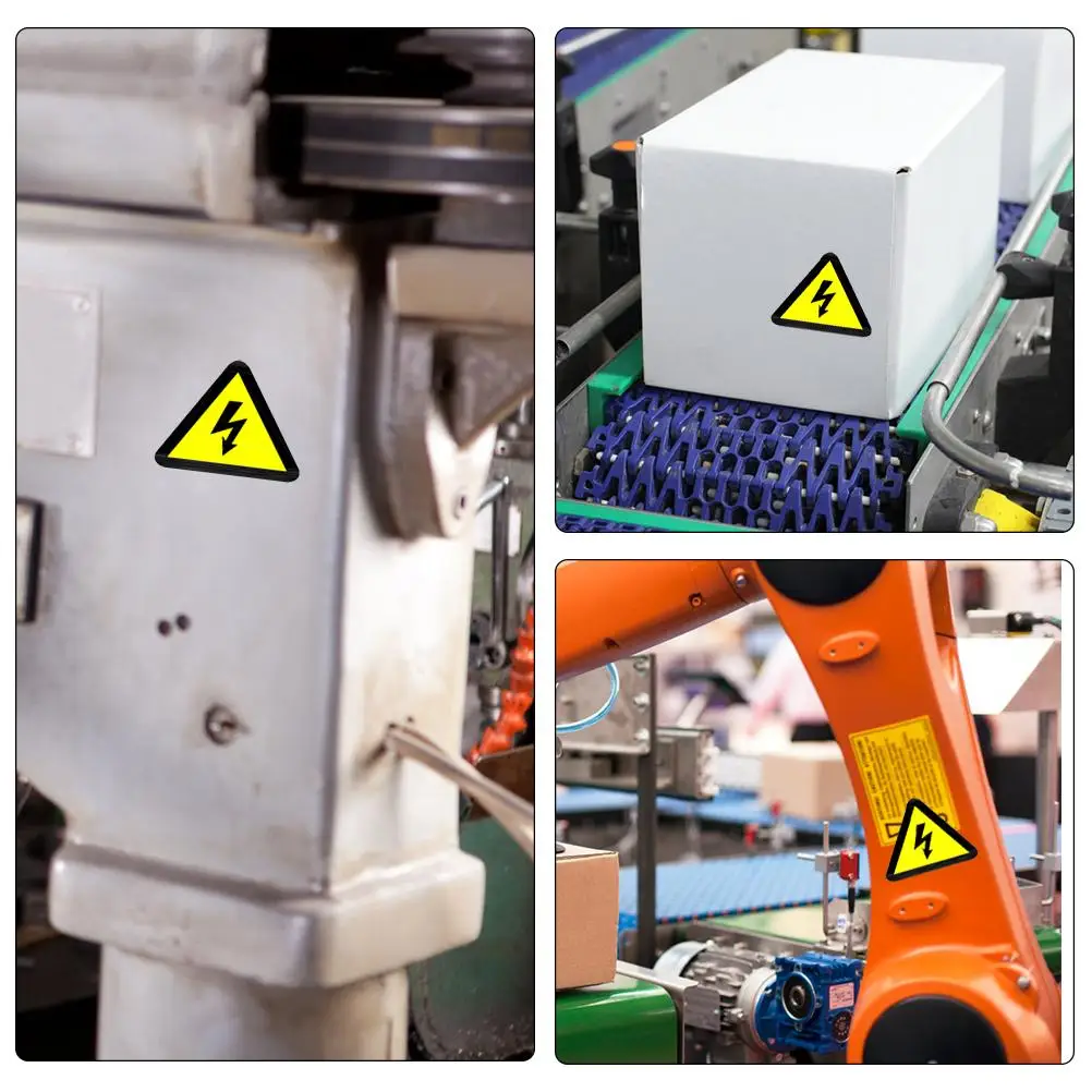 25 stks Hoogspanning Waarschuwingsstickers Elektrische Etiketten Gevaar Borden 50x50mm Driehoek Veiligheidsvoorzichtigheid Lijm Voor Apparatuur Paneel