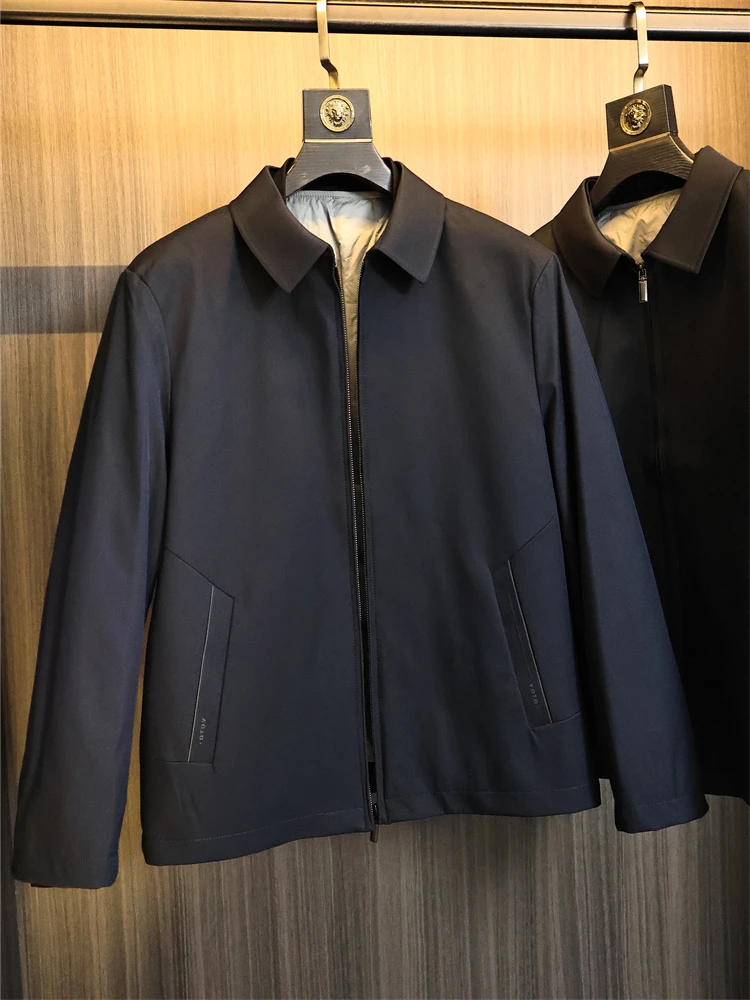 Detachable down Inner  Casual Men's down Jaet Faionable Urban Sle Youth Regular Length Pure Color Versatile Autum...