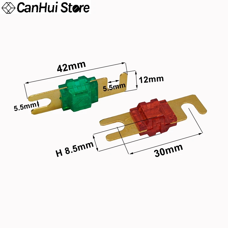 1-5pcs Mini 32V Auto Stereo Audio AFS Fuse 20A 30A 40A 50A 60A 70A 80A 100A 125A 150A 200A ANL Gold Plated Stud Car Fusibles