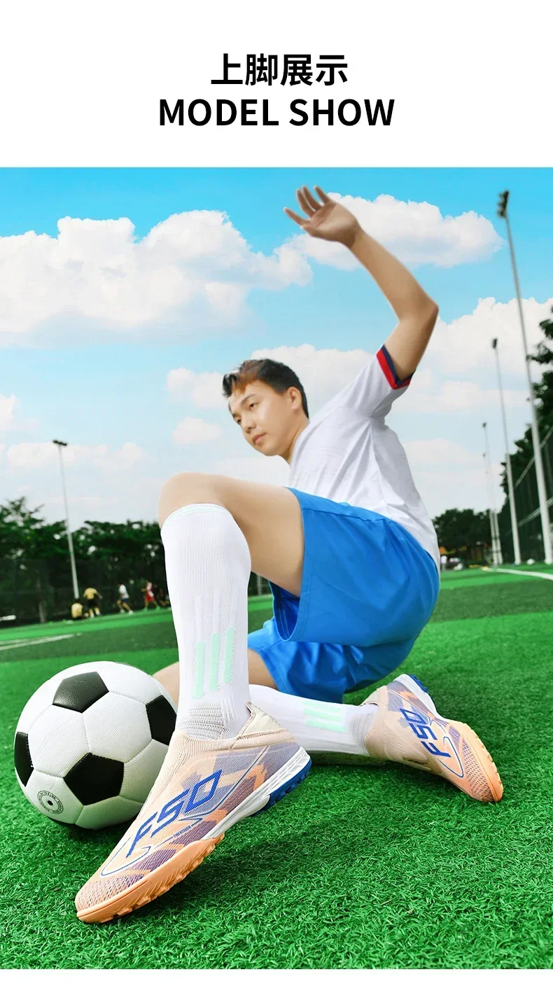 Neue Herren-Fußballschuhe Hochwertige Fußballschuhe Sneakers Rutschfeste Stollenschuhe für Rasen High-Top Futsal Indoor Bestseller Outdoor – Detail 19