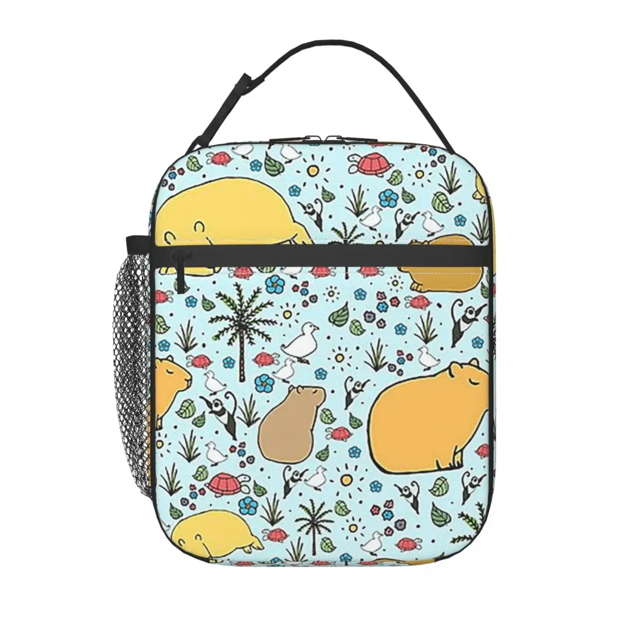 Capybaras In Blue Insulated Lunch Bag for Women Kids Portable Food Boxes Thermal Lunch Box Tote