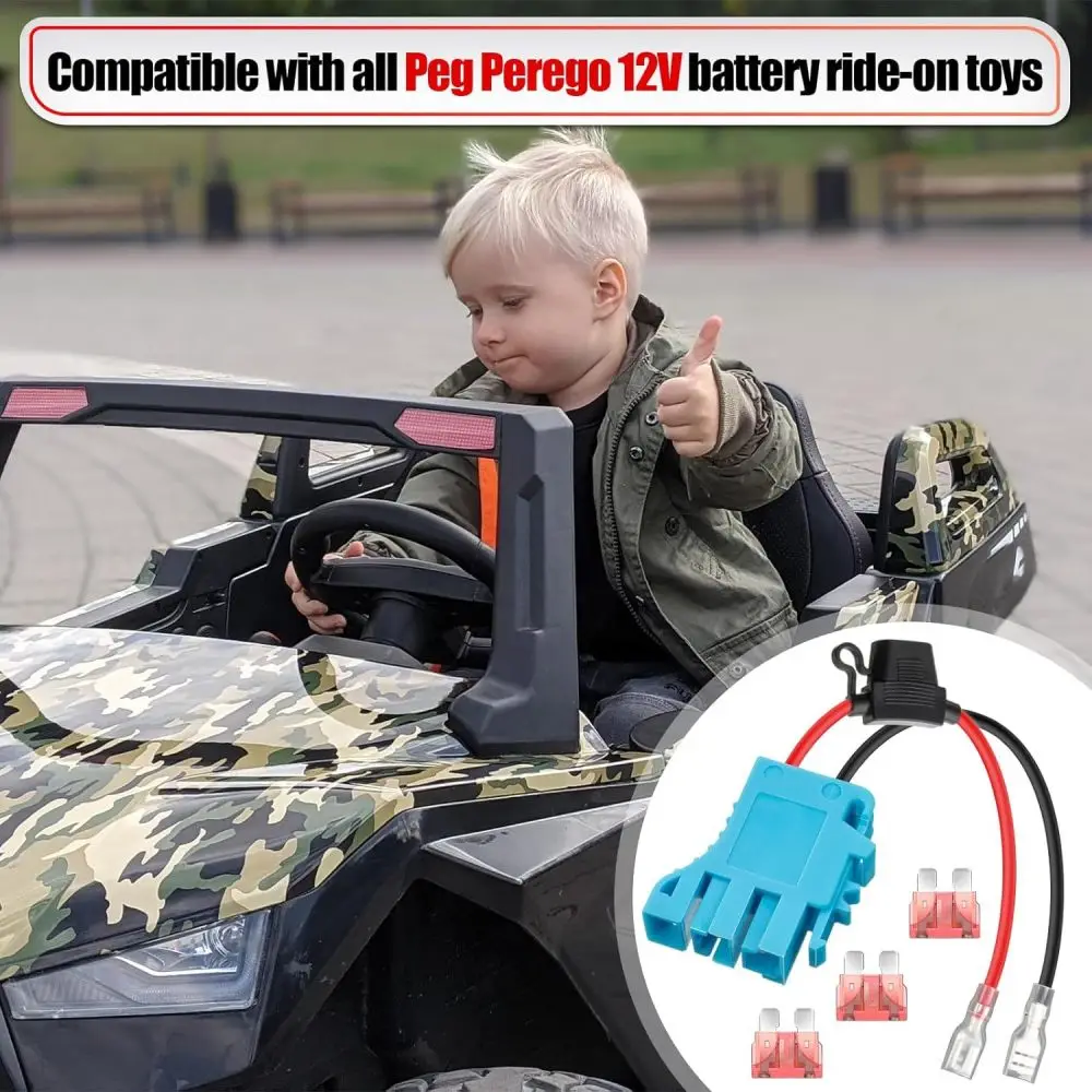 Electric Vehicle Battery Charging Wire Harness Connector For Peg Perego 12V SLA Kids Toy Car Power Cord Socket Maintenance Tool