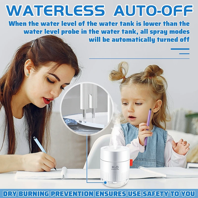 Увлажнитель воздуха ультразвуковой, 500 мл, с USB-зарядкой