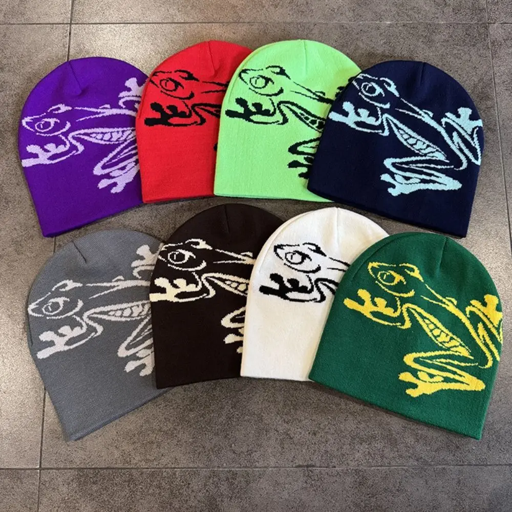 High Quality Frog Knit Hat Keep Warm Ear Protection Winter Autumn Hats Warmer Bonnet for Woman/Men