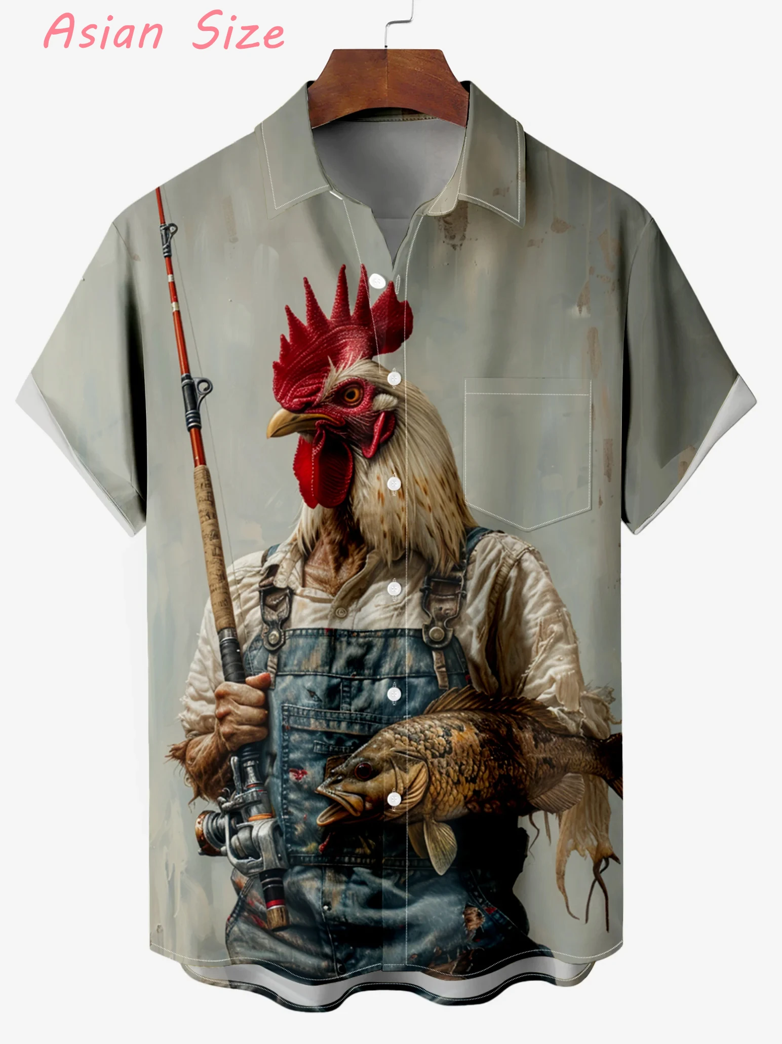 

Модная мужская рубашка оверсайз с 3D-принтом (акула, корова) для пляжных вечеринок, гавайский стиль, короткий рукав, коллекция 2026