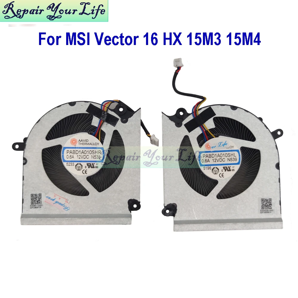 N538 N539 Laptop CPU GPU Lüfter für MSI Vector 16 HX AI A13VHG A14VFG A14VGG VHG VIG MS-15M3 15M4 PABD1A010SHR PABD1A010SHL