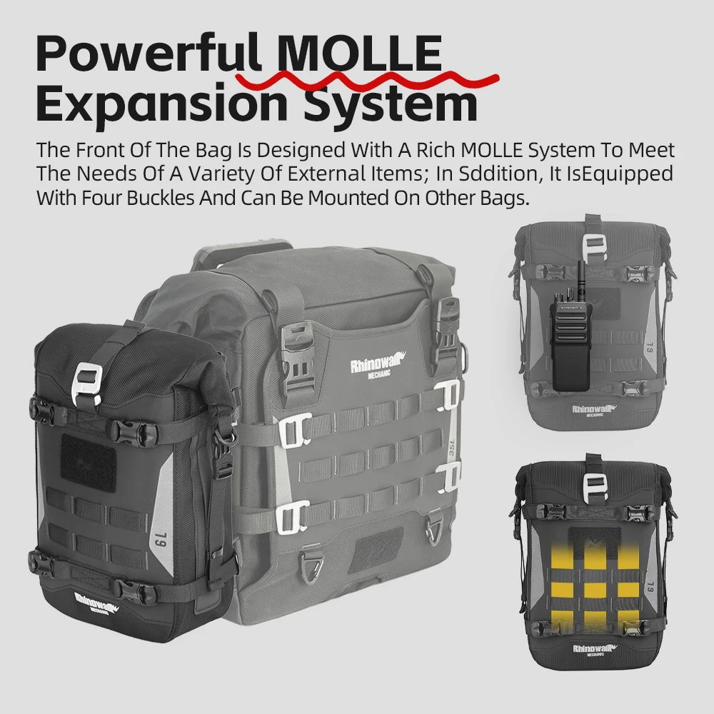 حقيبة ممتصة للصدمات للدراجات النارية من Rhinowalk، حقيبة أمتعة ركوب الخيل مقاومة للماء بالكامل سعة 6 لتر #5