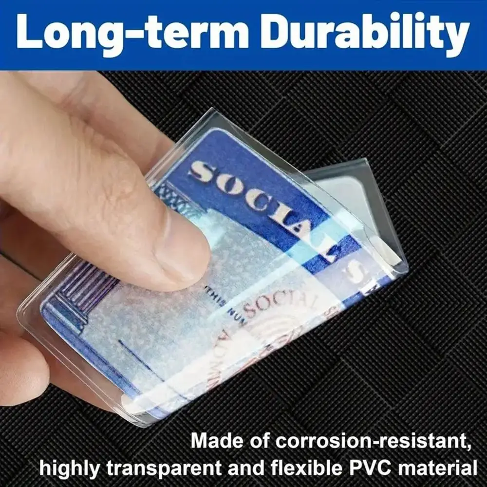 Waterproof Social Security Card Protector Clear Cover Transparent Medicare Card Holder Dustproof Easy to Insert