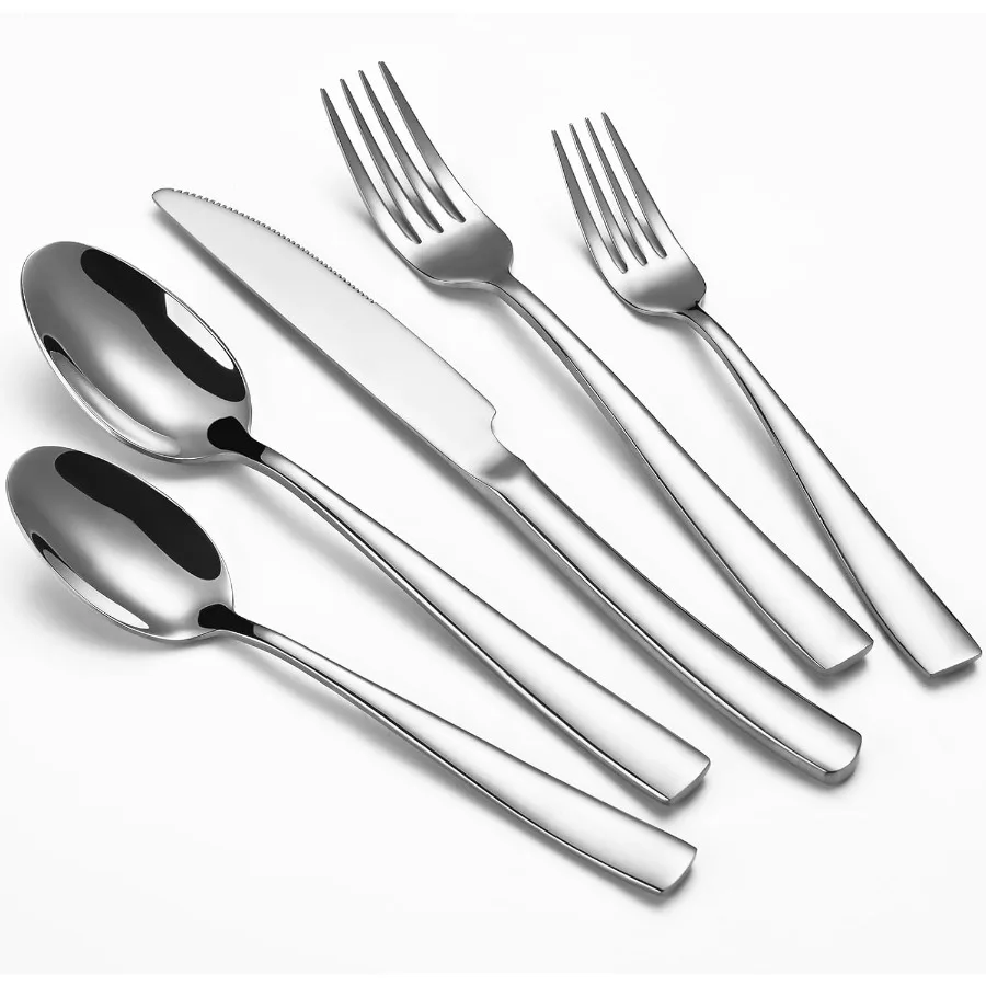 

40Piece Silverware Set Heavy Duty Stainless Steel Flatware Cutlery Set Service for 8 FoodGrade Utensil Sets for Home Restaurant