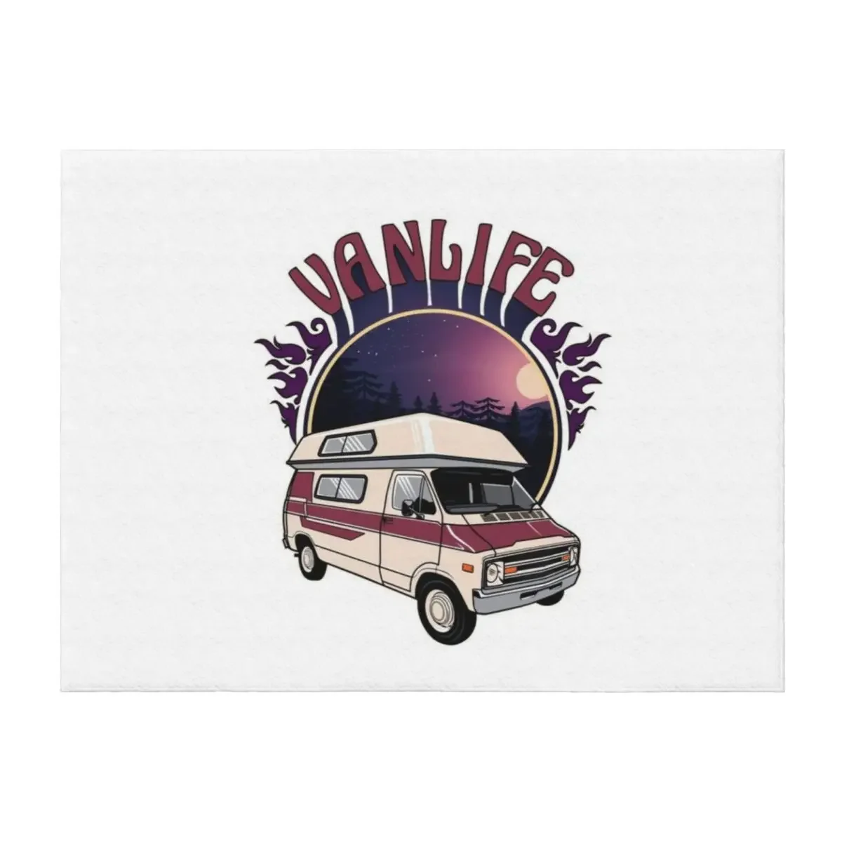 

Van Life at Midnight Throw Blanket Decorative Throw Softest Decorative Beds Sleeping Bag Blankets
