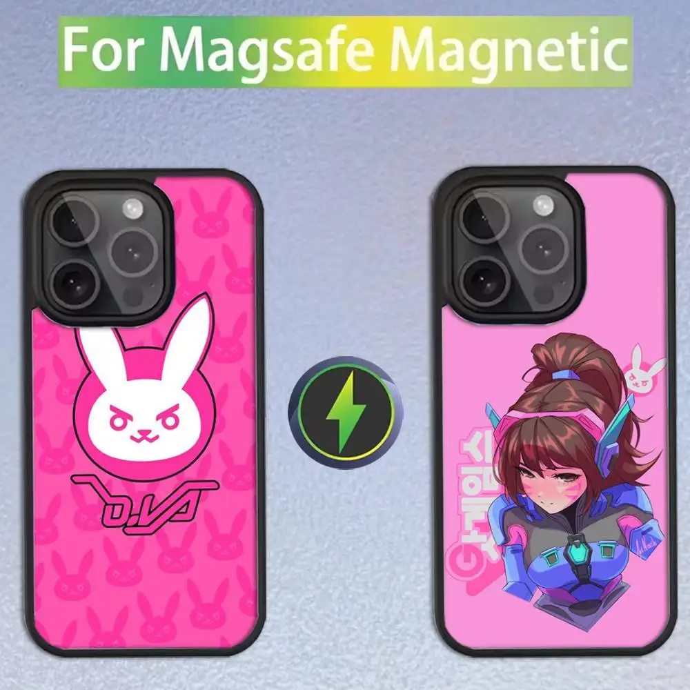 

O-OVERWATCH D-D.VA Game Phone Case For iPhone 16,15,14,13,12,11,Pro,Max,Plus,Mini,SE Magsafe Magnetic Wireless Charging