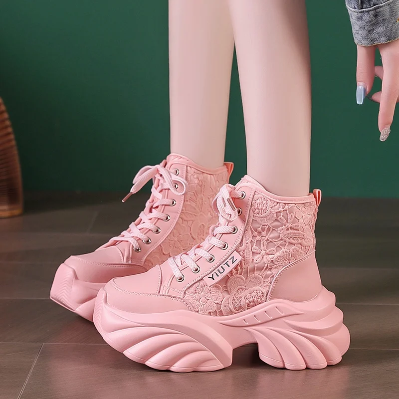 Aphixta Platform Casual Shoes Embroider Upper Women Ankle Boots Spring Autumn Women Sneakers Shoes Female sneakers Plus Size 42 image 2
