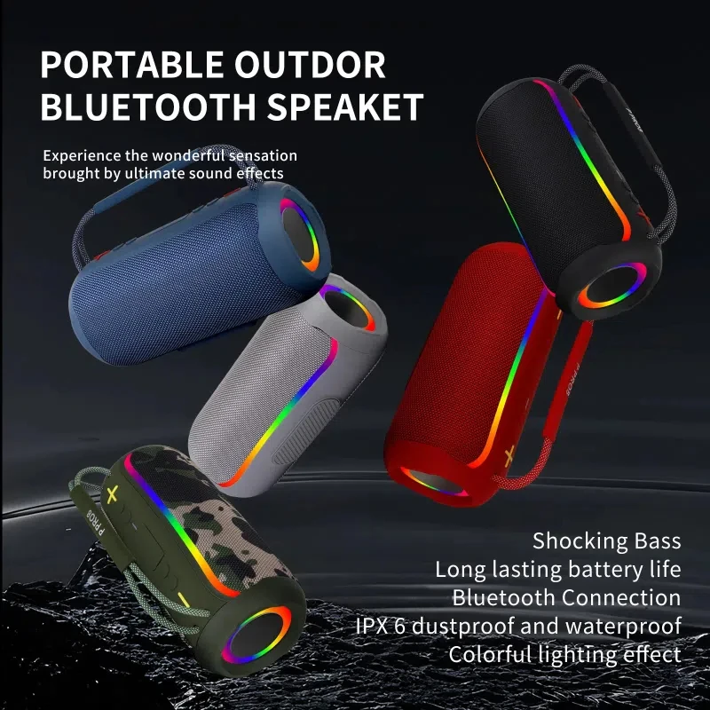 

PRO8 Wireless Bluetooth 5.3 Caixa De Som High-resolution a High-quality Portable High-power 20W Outdoor Waterproof Subwoofer RGB