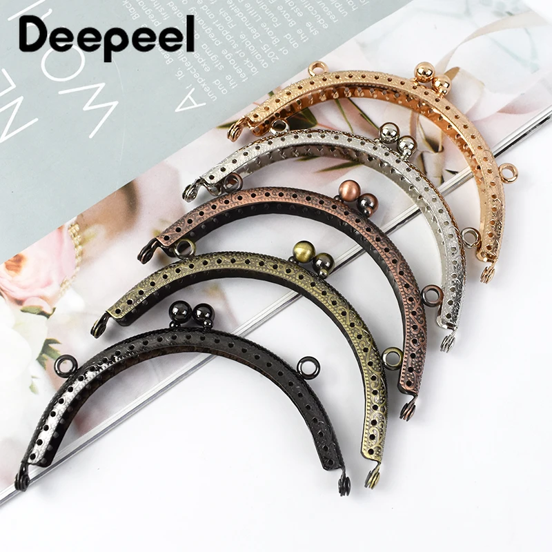 2/5/10Pcs 10.5cm Metal Embossed Purse Frame Bags Handle Handbag Wallet Kiss Clasp DIY Handmade Sewing Brackets Bag Accessories