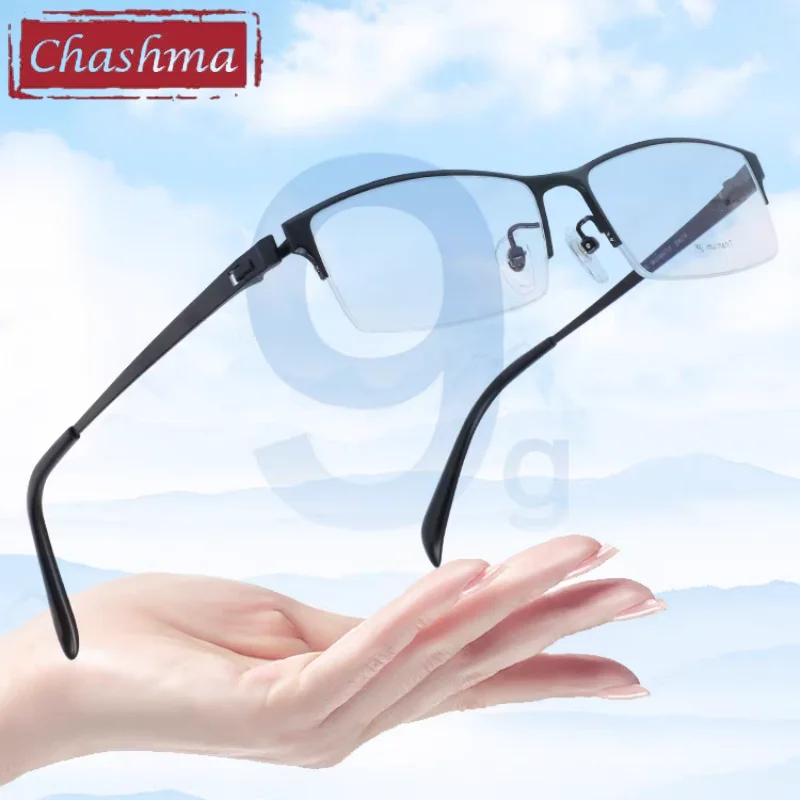 Chashma 58mm Prescription Glasses Wide Eyeglasses Frame Men Oversize Pure Titanium IP Plating High End Ultra Light Eyewear Gafas