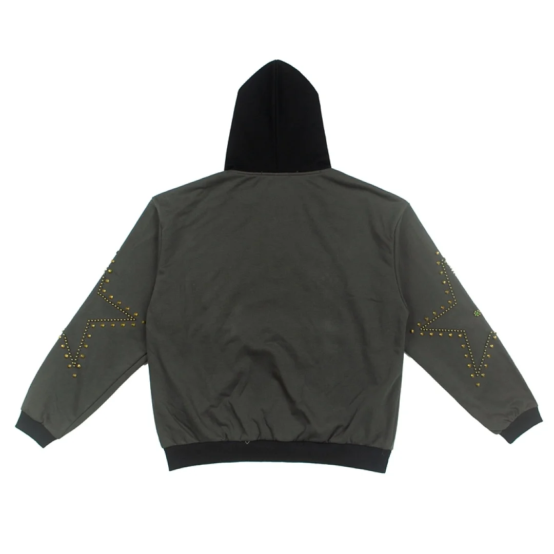 Autumn Winter SATOSHI NAKAMOTO Rivet Logo Embroidery Color Blocking Women Men Hoodies Sweatshirts Men Casual Cotton Hoodie