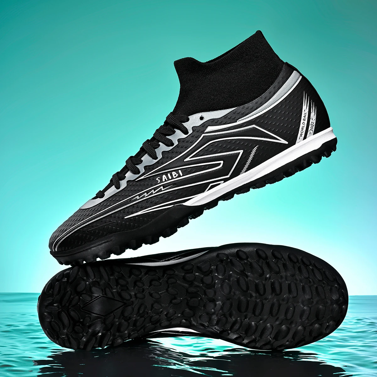 

TF Soccer Shoes Unisex Kids Youth Adult PU Upper Rubber Outsole Wear-resistant Non-slip Training Boots
