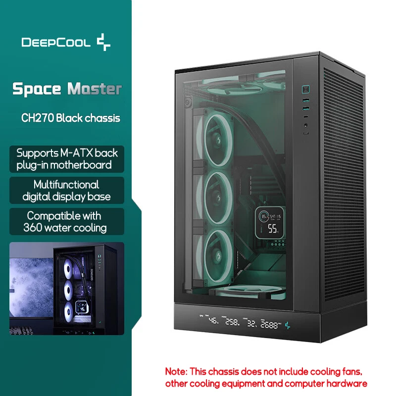 DEEPCOOL CH270 Digital Display Chassis Vertical MATX Structure