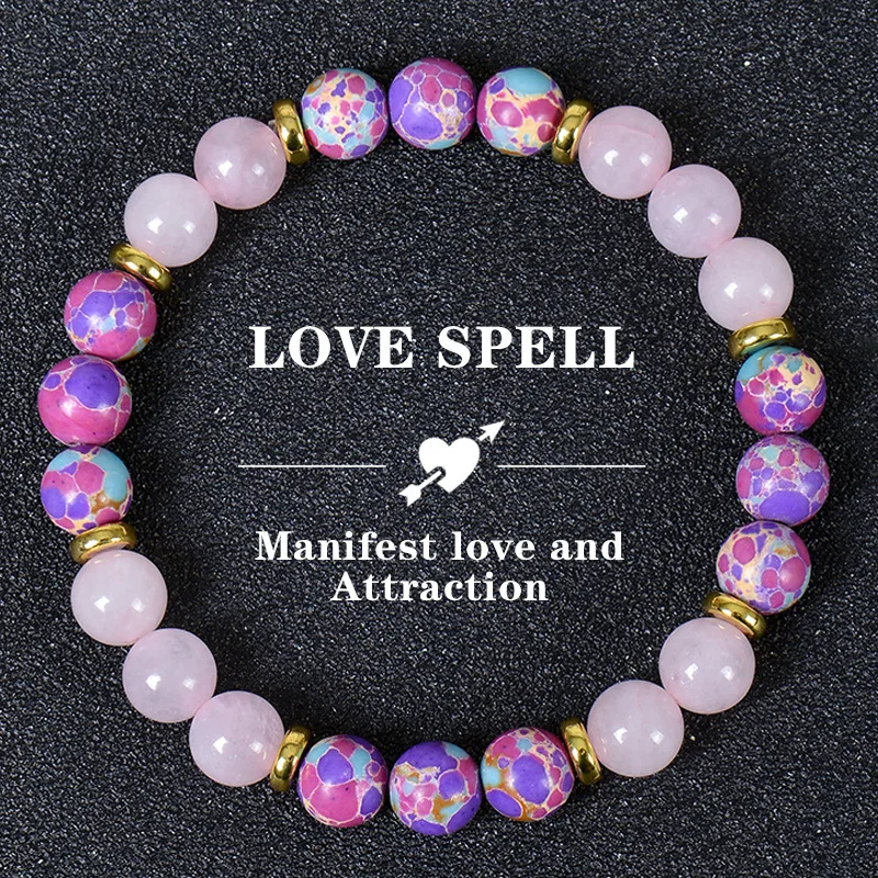 الوردي الحجر الطبيعي سوار العقيق مطرز سوار للنساء تحسين الخرز الحجر الطبيعي اليوغا التأمل مجوهرات هدية