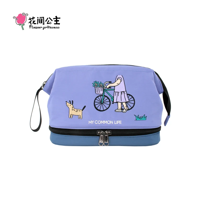 Flower Princess ORDINARY LIFE New Women\'s Bag 2024 Trend Nylon Travel Makeup Bag Storage Wash Fashion Female Bags for Women