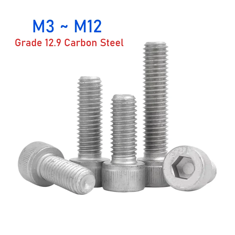 Peijian M3 M4 M5 M6 M8 M10 M12 Grade 12.9 Carbon Steel Dacromet Hexagon Hex Socket Cap Allen Bolts Screws Din912